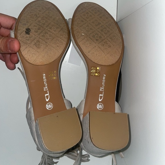 Gray tassel heels gray suede heels block heels ankle strap heels - Picture 3 of 10